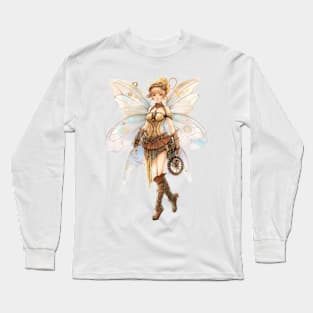 Watercolor Steampunk Fairy Girl #7 Long Sleeve T-Shirt